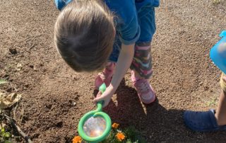 searching for treasures in the garden