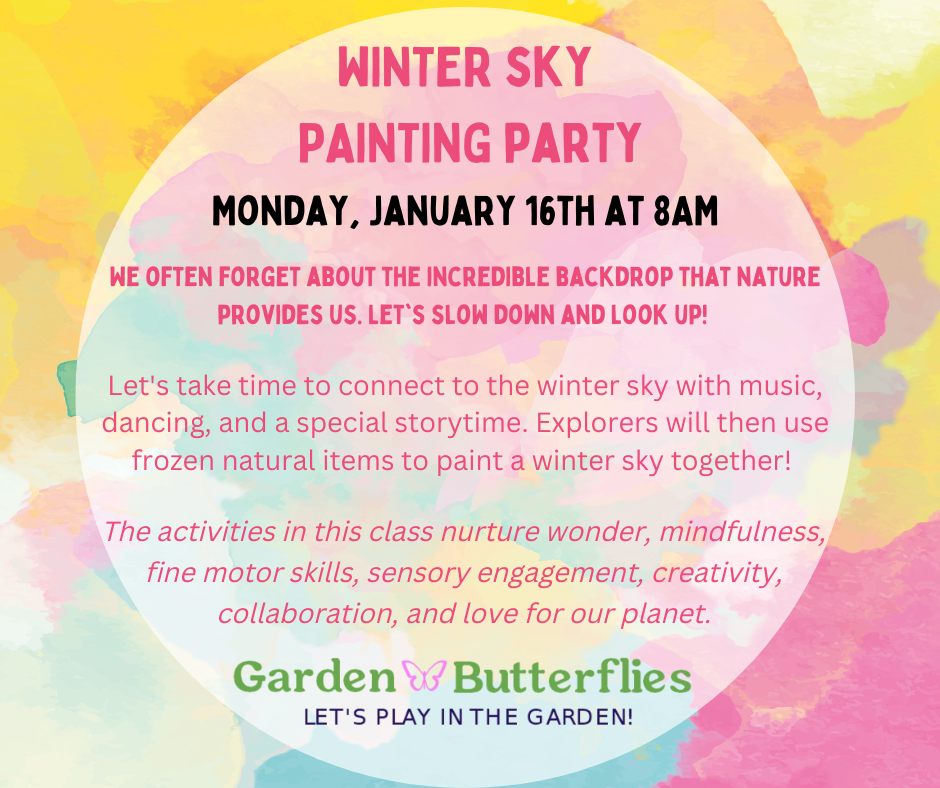 Description of activities for the Winter Sky party, where we will be painting.